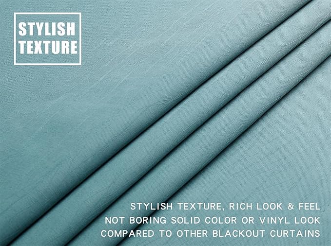 G2000 100% Blackout Curtains for Bedroom & Living Room - 95 Inch Long Teal Grommet Curtains, Room Darkening, Thermal Lined, Insulated, Light Blocking, Noise Reducing - 2 Panel Set
