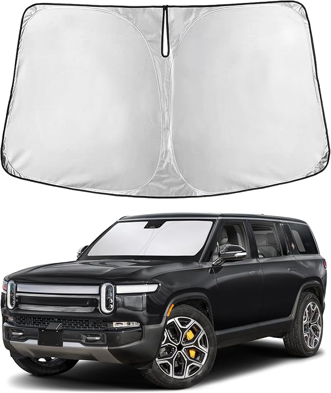 Econour Windshield Sunshade for Rivian R1T / R1S 2022-2024 2025 2026, Sun Visor for Front Windshield & Window Sun Shade Cover, UV Heat Blocker & Protector, Car Accessories