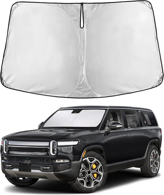 Econour Windshield Sunshade for Rivian R1T / R1S 2022-2024 2025 2026, Sun Visor for Front Windshield & Window Sun Shade Cover, UV Heat Blocker & Protector, Car Accessories