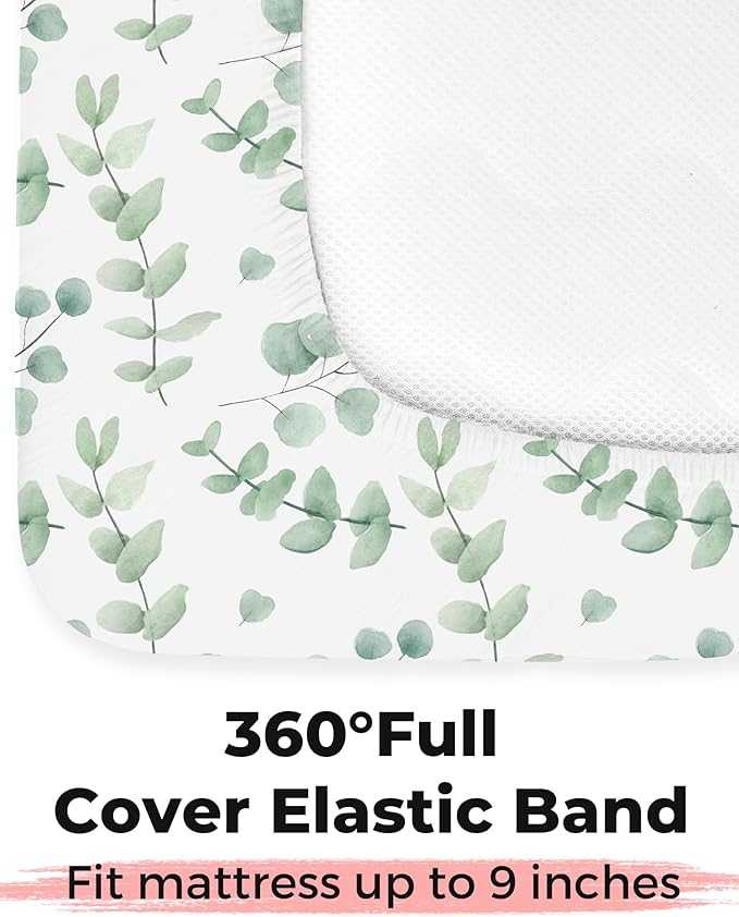 Crib Sheets for Boys and Girls, 2 Pack Fitted Baby Sheets for Standard Toddler Mattress 28" x 52", Soft Breathable Jersey Knit Baby Bedding (Bunny Meadow)