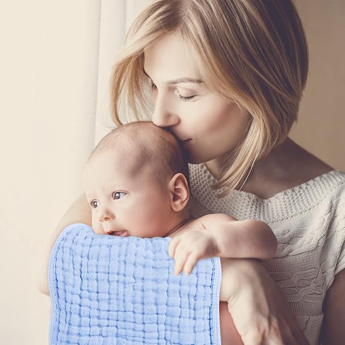Looxii Muslin Burp Cloths 100% Cotton Muslin Cloths Large 20''x10'' Extra Soft and Absorbent 6 Pack Baby Burping Cloth for Boys and Girls(Multicolor)