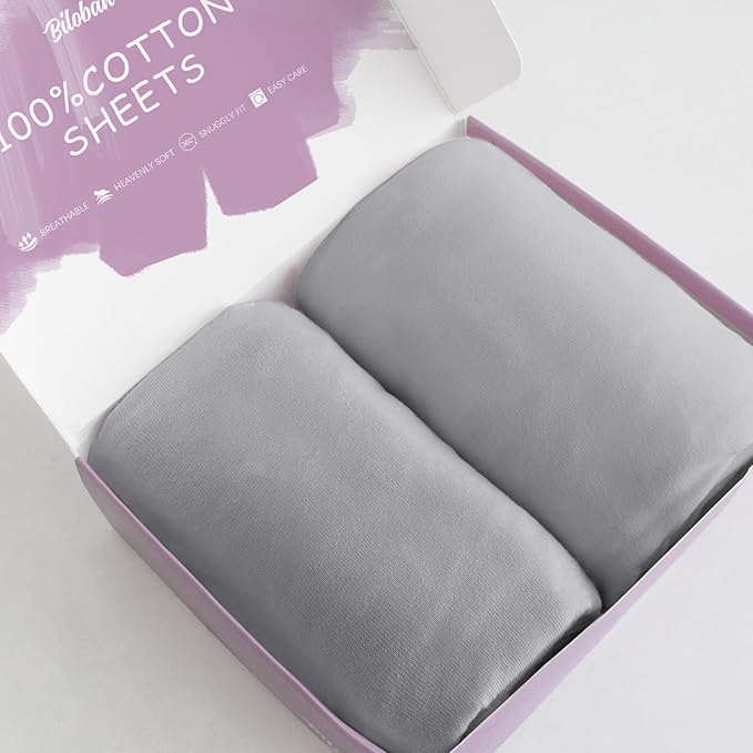 Bassinet Sheets for Maxi COSI Iora, Fodoss, BIERUM and Cloud Baby Bassinet Bedside Sleeper,100% Cotton, 2 Pack, Ultra Soft 33x20 Bassinet Fitted Sheet for Baby, Gray