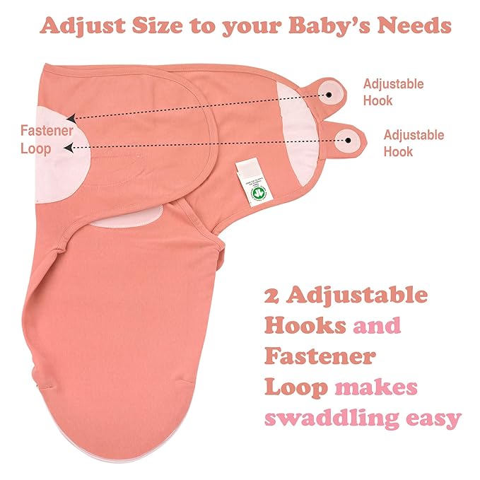 Bublo Baby Organic Zipper Swaddles for Newborns – Swaddles 0-3 Months, 3-Pack – Infant Sleep Sack with Zipper – Adjustable & Breathable Swaddle Blanket Wrap for Newborn Girls (Dusty Pink)