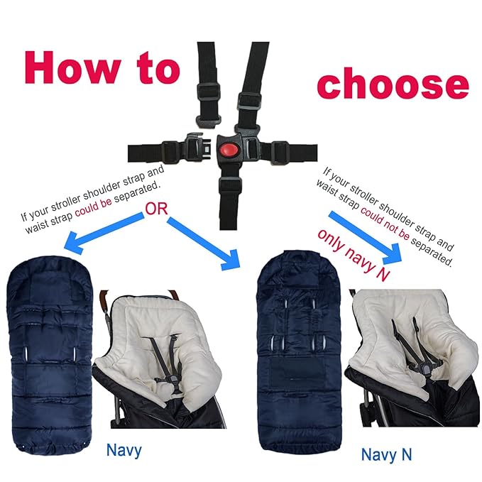 Yobee Universal Cozy Fleece Stroller Footmuff, Winter Outdoor Tour Waterproof Baby Sleeping Bag, Anti-Slip, Adaptable for Almost Stroller, Pram, Navy