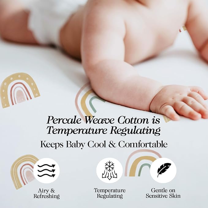 100% Organic Cotton Baby Bassinet Sheets 3-Pack - Fits Angelbliss, Maxi-COSI Iora/Swift, Papablic Baby Bassinet, YADAQE, Pamobabe, BIERUM & Fodoss - Breathable Rectangle Mattress (33"x20")