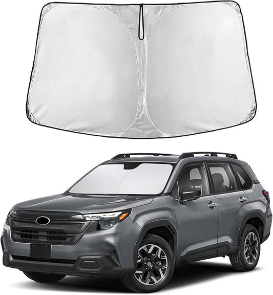 EcoNour Windshield Sun Shade for Subaru Forester 2025–2026 | Front Window Sunshade | Foldable Car Sun Protector | Blocks UV Rays & Keeps Interior Cooler