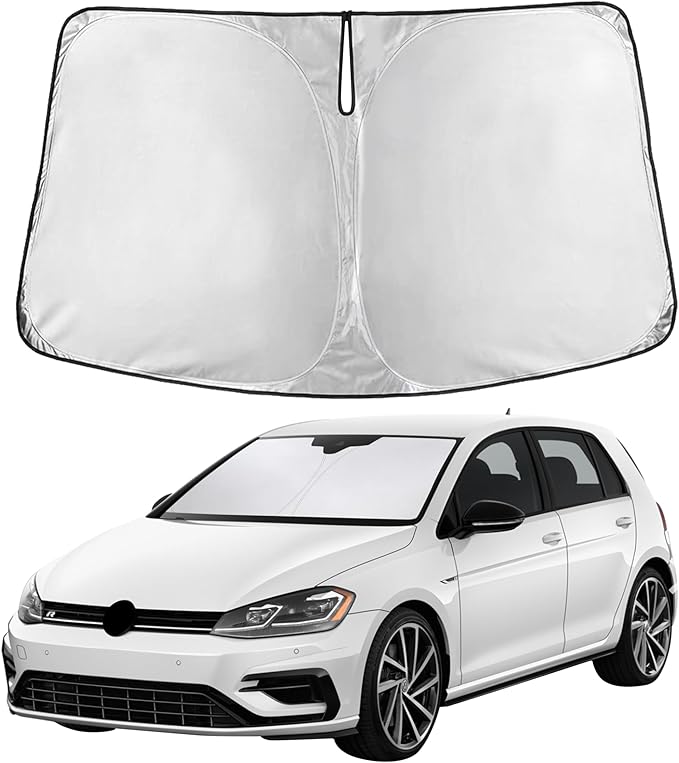 Econour Windshield Sunshade for Volkswagen Golf MK7 2013-2016 2017 2018, Sun Visor for Front Windshield & Window Sun Shade Cover, UV Heat Blocker & Protector, Car Accessories