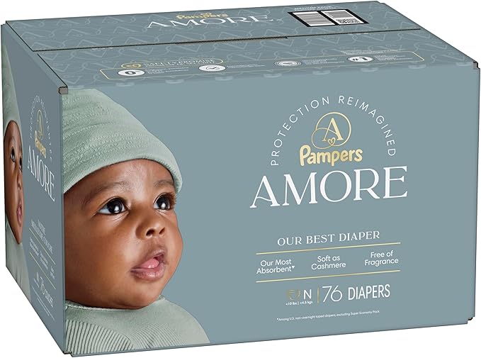 Pampers Amore, Size 0 (up to 10 lbs), 76 Count, Our Best Diaper