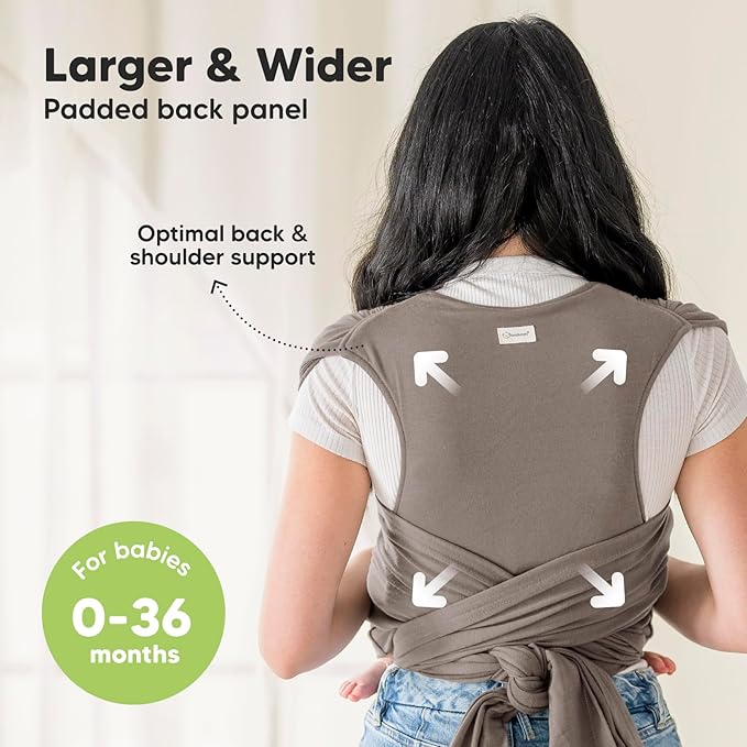 KeaBabies Baby Wrap Carrier Ring Sling - Easy to Wear, Adjustable D-Lite Baby Carrier Newborn to Toddler, Infant Carrying Shirt, Hands Free Bonding, Breathable Fabric Wearing Wrap (Copper Gray)