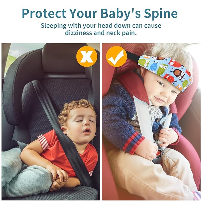 Head Support for Baby Car Seat, Straps with Pillow Support Band, Neck Relief Headrest for Stroller, Slumber Sling Sleep Positioner for Toddler Infants Child Children Kids