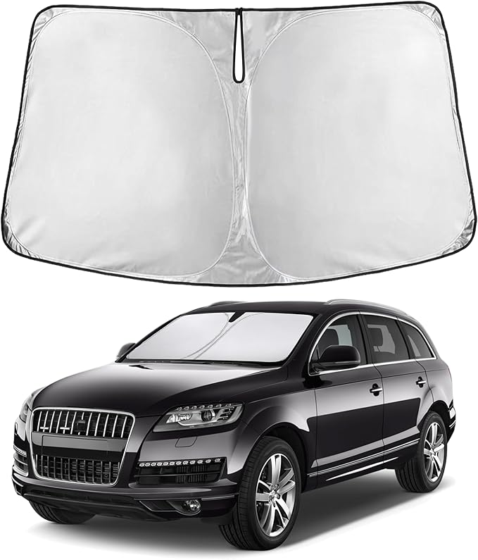 Econour Windshield Sunshade for Audi Q7 2007-2013 2014 2015, Sun Visor for Front Windshield & Window Sun Shade Cover, UV Heat Blocker & Protector, Car Accessories