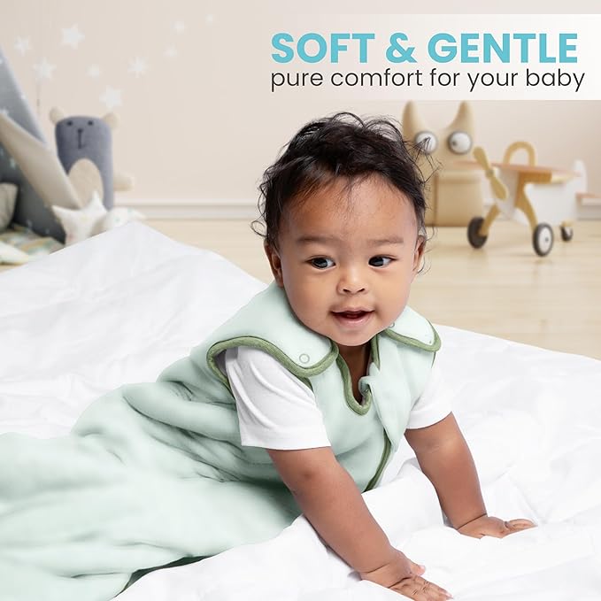 Cozy Seal Rayon Made from Bamboo Sleep Sack 1.0 TOG 6-18 Months Unisex Baby Sleeping Bag with 2-Way Zipper Breathable Wearable Blanket Baby