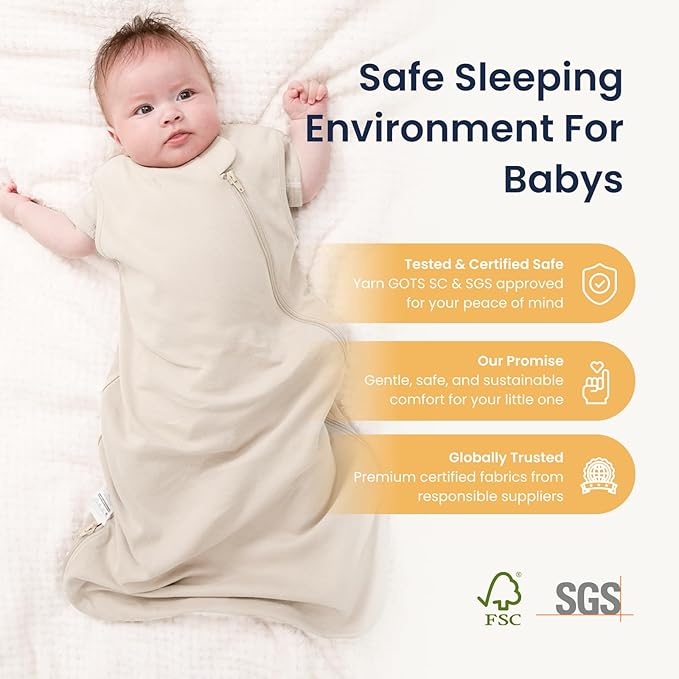 kaiya baby Unisex Sleeping Bag for Babies and Toddlers 0.5 Tog Sleep Sack 6-18 Months, Newborn Sleep Sack, Wearable Blanket Baby, One Piece Sleeveless, Gifts for Baby