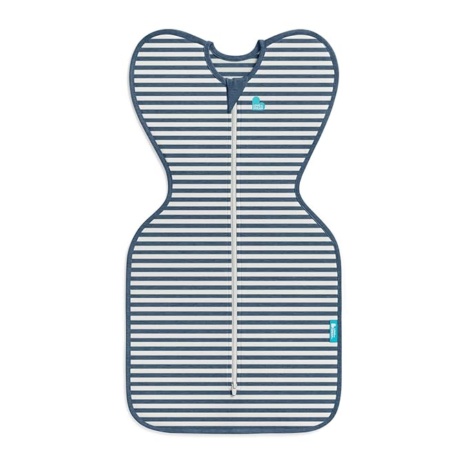 Love to Dream Swaddle UP, Baby Sleep Sack, Self-Soothing Swaddles for Newborns, Get Longer Sleep, Snug Fit Helps Calm Startle Reflex, New Born Essentials for Baby, 1.0 TOG, 13-19 lbs, Stripe Denim