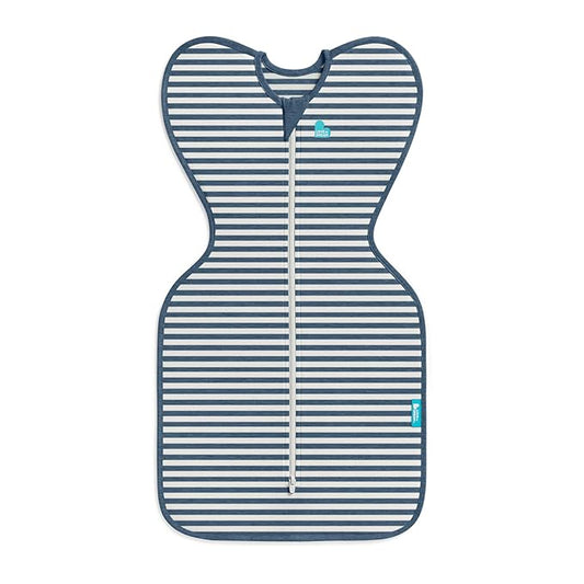 Love to Dream Swaddle UP, Baby Sleep Sack, Self-Soothing Swaddles for Newborns, Get Longer Sleep, Snug Fit Helps Calm Startle Reflex, New Born Essentials for Baby, 1.0 TOG, 13-19 lbs, Stripe Denim