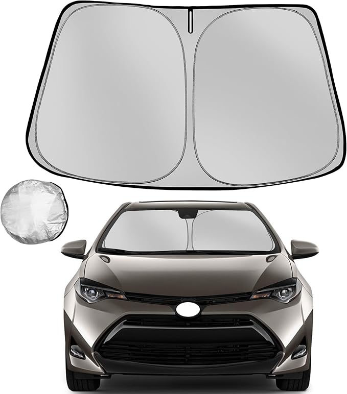 Windshield Sun Shade for 2014-2019 Toyota Corolla Foldable Sun Sunshade for Car Front Window Blocks UV Rays and Heat Automotive Interior Protector Custom Fit Accessories