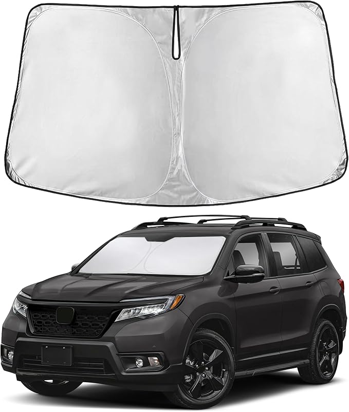 Econour Windshield Sunshade for Honda Passport 2019-2024 2025 2026, Sun Visor for Front Windshield & Window Sun Shade Cover, UV Heat Blocker & Protector, Car Accessories