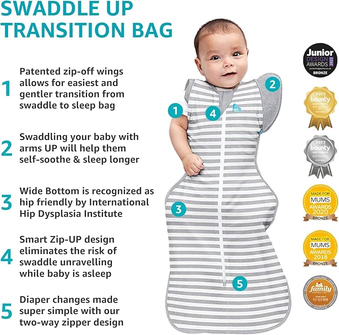 Love to Dream Swaddle UP, Transition Bag Warm 2.5 TOG, Gently Help Baby Safely Transition from Being Swaddled to Arms Free
