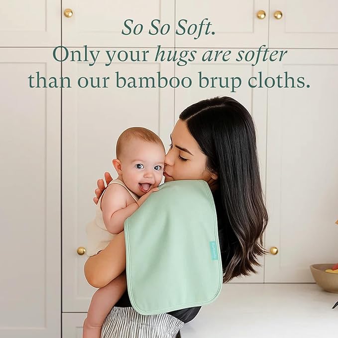 PurComfy Supersoft Burp Cloths Baby Girl, Premium Bamboo Viscose Baby Burp Cloths, Absorbent & Skin-Friendly, Large 21” x 10”, Baby Essentials for Feeding, Spit-Up, 3-Pack