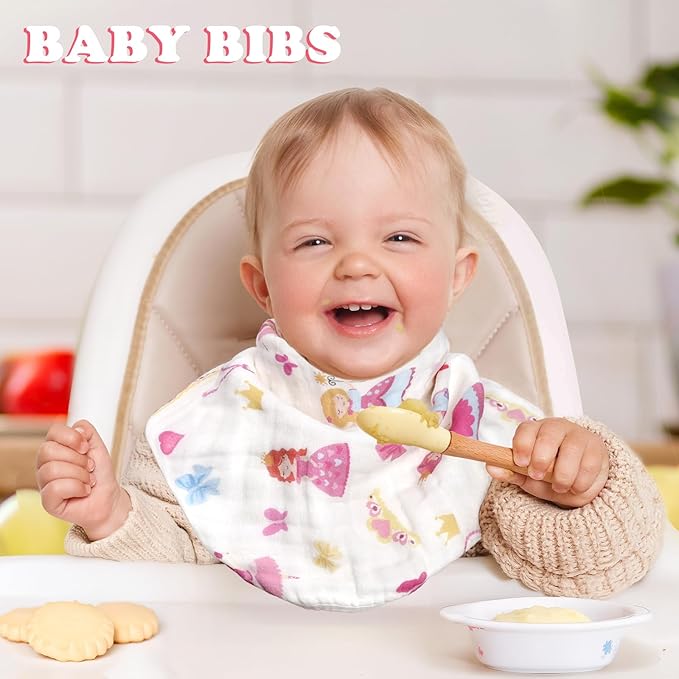 decalsweet Baby Burp Cloths Muslin Washcloths 6 Pack Muslin Burp Cloths 100% Cotton Large 20''x12'' Soft 6 Layers Baby Burp Rags for Boys Girls Baby Essentials for Newborn Gift Machine Washable