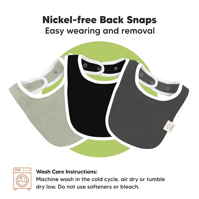 8-Pack Organic Baby Bibs for Boys, Girls - Soft Cotton Drooling and Teething Bibs for Baby Girl & Boy, Extra Absorbent, Easy To Clean & Put On for Toddler, Newborn, Infant 0-24 Months (Basics)