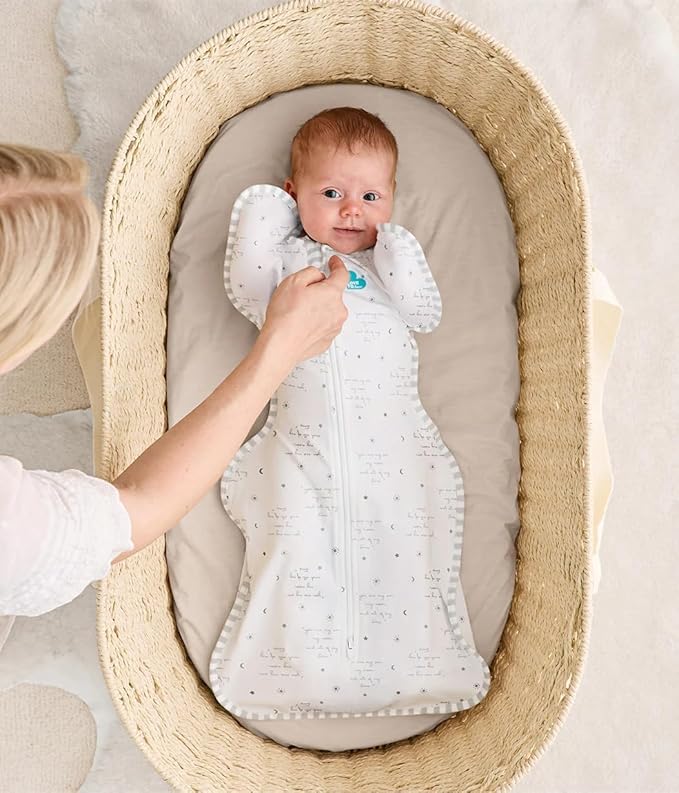 Love to Dream Swaddle Up, Arms Up Position, Light and Ultra-Breathable Cotton - Versatile - Wearable Blanket - Spring, Summer, Sleep Sack, 0.2TOG, You are My White, Small