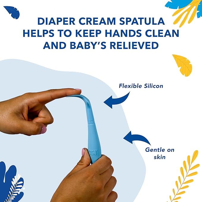 Triple Paste Diaper Rash Cream for Baby & Baby Spatula Bundle - 16 oz Zinc Oxide Ointment and Spatula Treatment, Soothe and Prevent Rash with a Pediatrician-Recommended Hypoallergenic Formula
