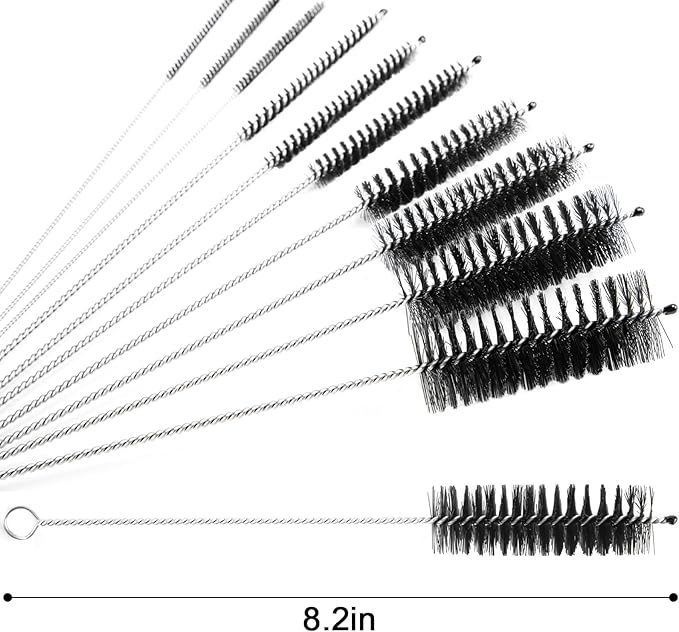 LOVEINUSA Straw Cleaner Brush, 10 Pieces 8.2 Inch Bottle Brush, Nylon Tube Brushes Kit for Reusable Drinking Straws, Sippy Cup, Tumbler, Water Bottle