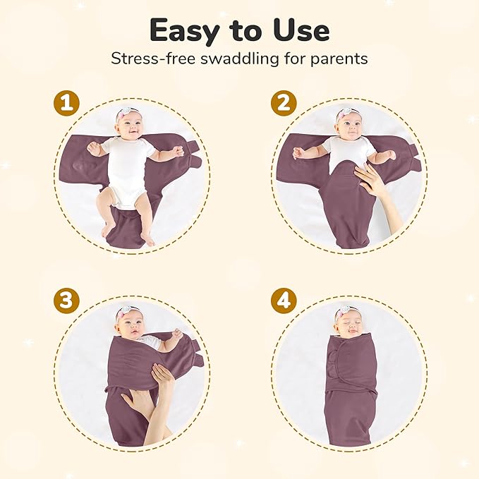 Mama Cheetah Baby Swaddle Sack, Organic Cotton Swaddle Blanket, Adjustable Swaddle Sleep Sacks, Easy Swaddles for Boy Girl 0-3 Month, Baby Essentials, 4-Pack