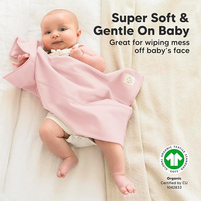 Organic Burp Cloths Baby Boy, Girl - 6-Pack Large 100% Cotton Burping Cloths for Babies, Spit Up Rags, Super Absorbent, Ultra Soft Newborn Rag, Gender Neutral, Machine Washable, Durable (Embrace)