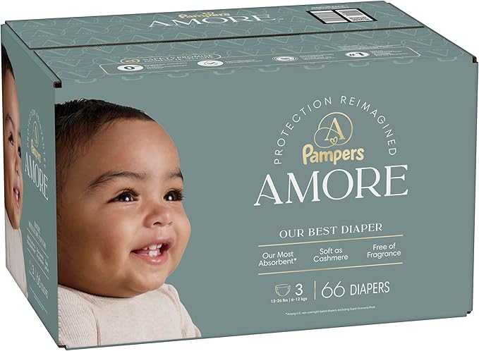 Pampers Amore, Size 3 (13-26 lbs), 66 Count, Our Best Diaper