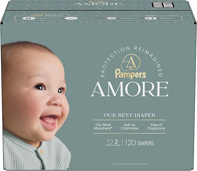 Pampers Amore, Size 2 (10-22 lbs), 120 Count, Our Best Diaper