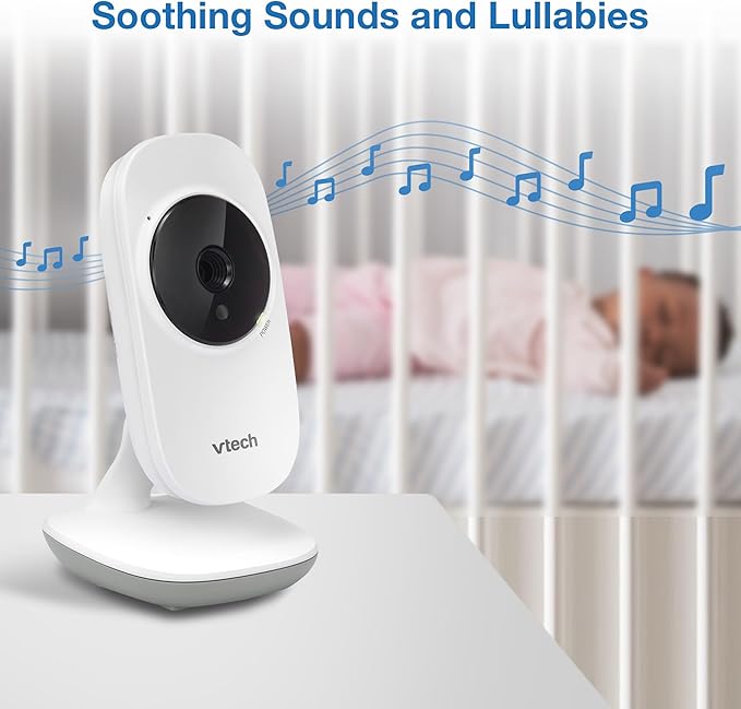 VTech VM819 Baby Monitor with Camera and Audio, 2.8” Screen Portable Baby Camera, Night Vision, 2-Way Audio, Temperature Sensor and Lullabies, Secure Transmission No WiFi, Ideal for Baby/Elderly/Pet