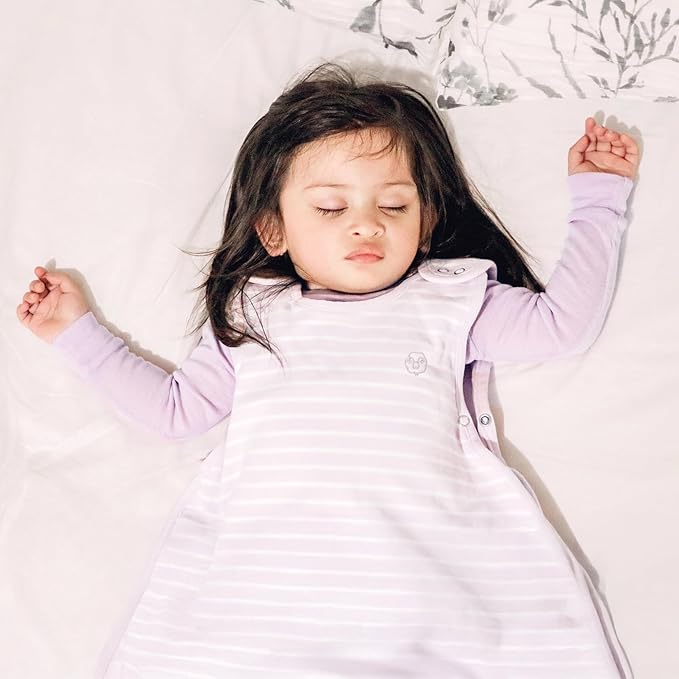Woolino Merino Wool & Organic Cotton Baby Sleep Sack 2-24 Months – Ultimate 4-Season Baby Sleeping Bag, Universal Size Wearable Blanket, 2-Way Zipper & Adjustable Fit, Year-Round Use – Lilac