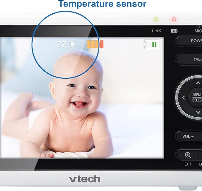 VTech [Upgraded] VM350-2 Baby Monitor, 5" Screen,2 Cameras,1000ft Range, Night Vision, 2-Way Audio, Lullabies, Secure Transmission No WiFi