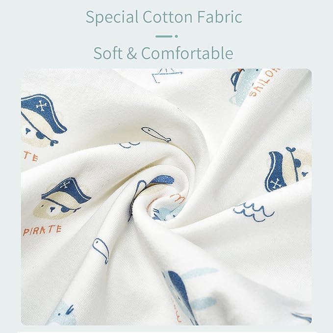 insular Baby Swaddle Wrap, Swaddle Blanket for Newborn and Infant, Adjustable Swaddling Set for Boy and Girl, Soft Cotton Baby Sleep Sack 3 Pack, Pirate, Medium(3-6 Month)