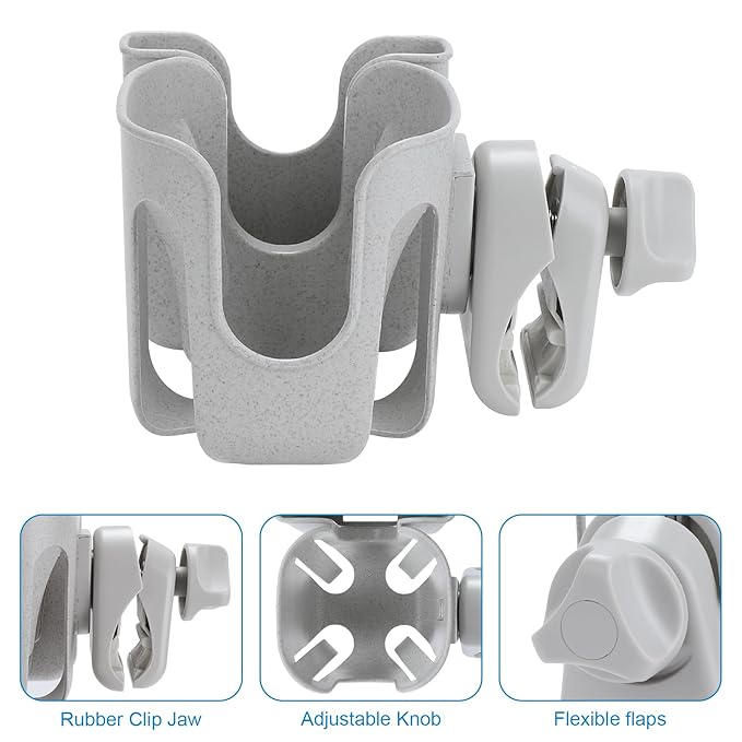 Accmor Universal Cup Holder, Stroller Cup Holder, 360° Rotatable Large Caliber Designed Bottle Phone Holder for Stroller, Bike, Wheelchair, Walker, Scooter