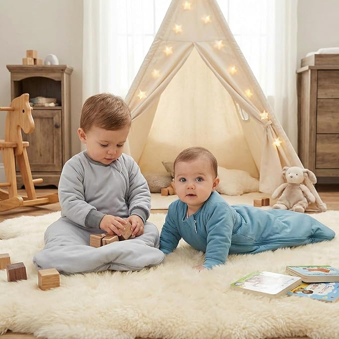 littogoose Baby Sleep Sack 1.0 TOG, Long Sleeve Wearable Blanket Soft Infants Sleeping Sack Boy Girl for 3-6 Months 2T-4T
