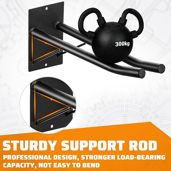4 Pack Garage Storage Hooks with Support Rods, Heavy Duty Wall Mount Tool Organizer, Chair Hanger Garage Storage Utility Hooks for Car Tires, Ladders, Strollers, Power Tools, Garden Tools