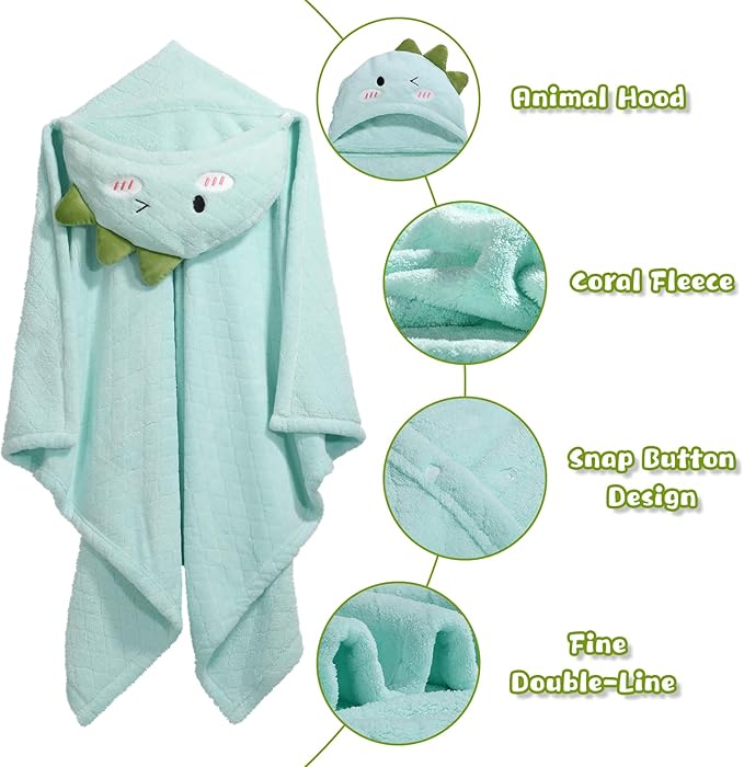 Toddler Towels with Hood for 0-5 Years, 2-Pack Toddler Bath Towel 50"x32" Large Size Baby Bath Towel for Girl Boy, Soft Absorbent Kids Towels with Animal Hooded, Baby Bath & Hooded