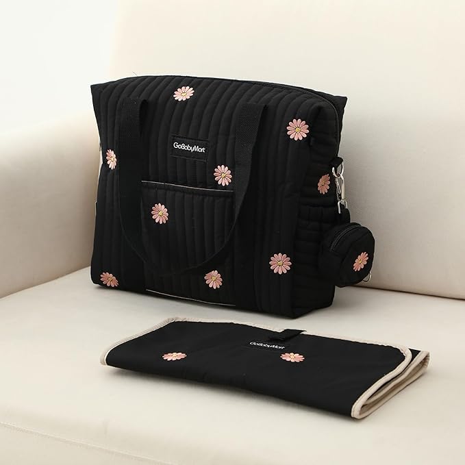 3pc Diaper Bag Tote Set, Hospital Bag for Labor & Delivery, Maternity Travel Bag with Changing Pad & Pacifier Case