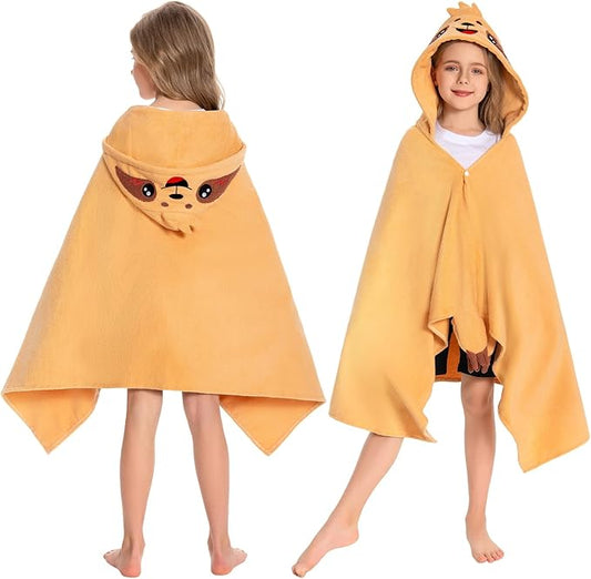 OLAOLA Sloth Hooded Towel for Kids 3-12 Years, 28" x 53" Soft Thick Absorbent Beach Towels, Toddler Bath Towel Wrap Swim Pool Towels Poncho for Boys Girls