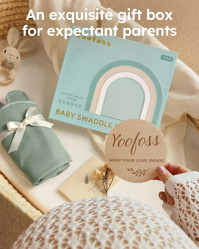 Yoofoss Baby Swaddle for Newborns 0–3 Months, Adjustable Soft & Breathable Swaddles,Noiseless Closure Swaddle Sleep Sack, Durable & Snug Fit