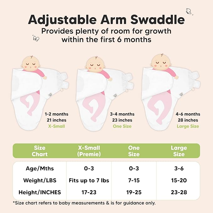 3-Pack Organic Baby Swaddle Sleep Sacks - Swaddles for Newborns, Infant 3-6 Months, Baby Girls, Boys, Soft & Snug Newborn Sleep Sack, Nursery Swaddling Blankets (Sage, L)