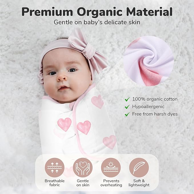 Mama Cheetah Baby Swaddle Bag, Organic Swaddle Blanket, Newborn Swaddle Bags, Adjustable Baby Sleep Sling, Easy Swaddle for Boy Girl 0-3 Months