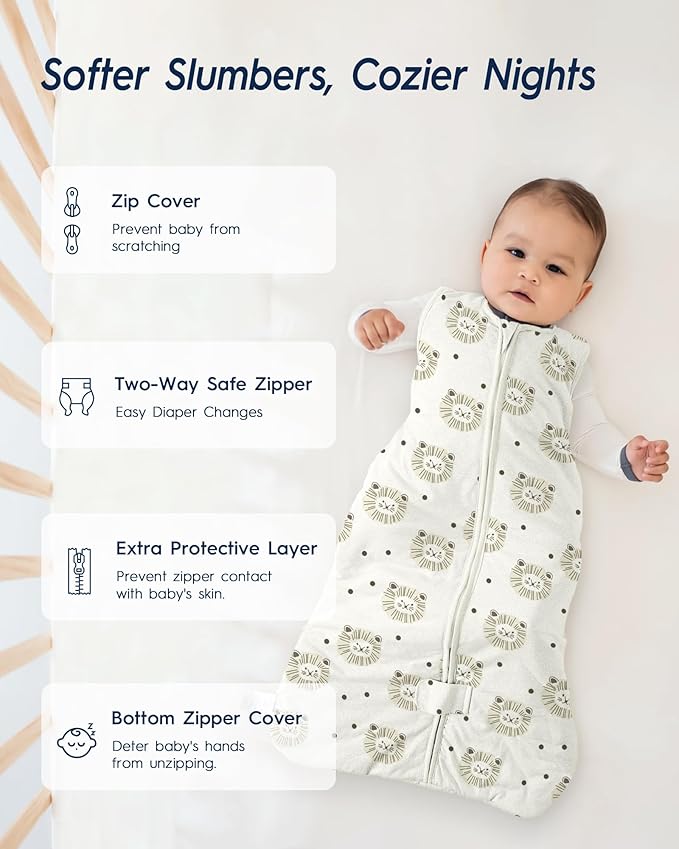 TotAha Baby Sleep Sack 0-6 Month TOG 1.0, Premium Soft Wearable Blanket Baby Sleeping Bag with 2-way Safe Zipper for infant Babies Girl Boy