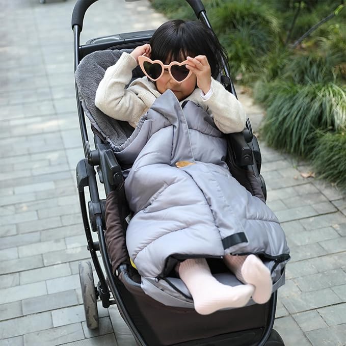 funlife Anti-Kick Winter Water Proof Cozy Warmer Baby Footmuff Fits for Most of Strollers, Jogger, Reversible from Blanket to Sleeping Bag, Strap Position Adjustable,Safe and Practical Featurs