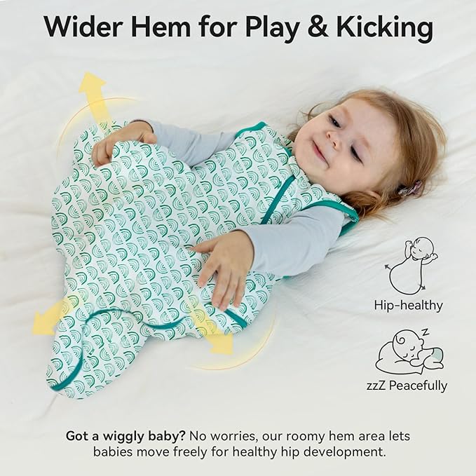 EasyFi Rayon Made from Bamboo Sleep Sack 12-18 Months Supersoft Toddler Sleep Sack 1.0 Tog Baby Wearable Blanket with 2-Way Zipper Unisex Sleeping Bag for Babies