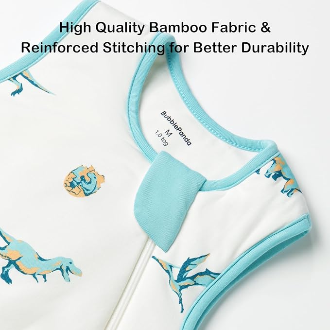 BubblePanda Rayon Made from Bamboo Sleep Sack 2t-3t 1.0 Tog Soft Toddler Sleeping Sack 24-36 Months for Babies 2-Way Zipper Baby Wearable Blanket