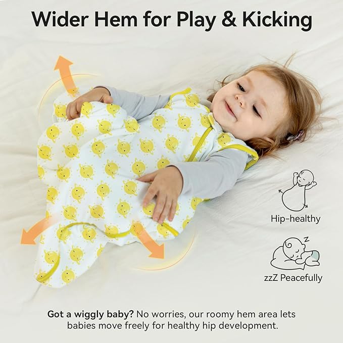 EasyFi Rayon Made from Bamboo Sleep Sack 0-6 Months Supersoft Newborn Sleep Sack 0-3 Months 1.0 Tog Baby Wearable Blanket With 2-Way Zipper Unisex Sleeping Bag for Babies Infant